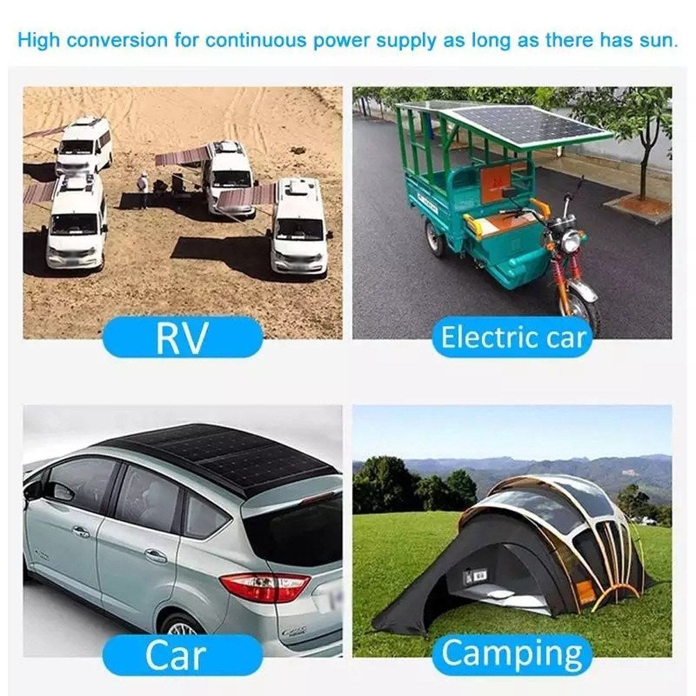 Waterproof 18V 25W Monocrystalline Solar Panel Kit with Dual USB & 12/24V 60A PWM Controller for Outdoor Camping