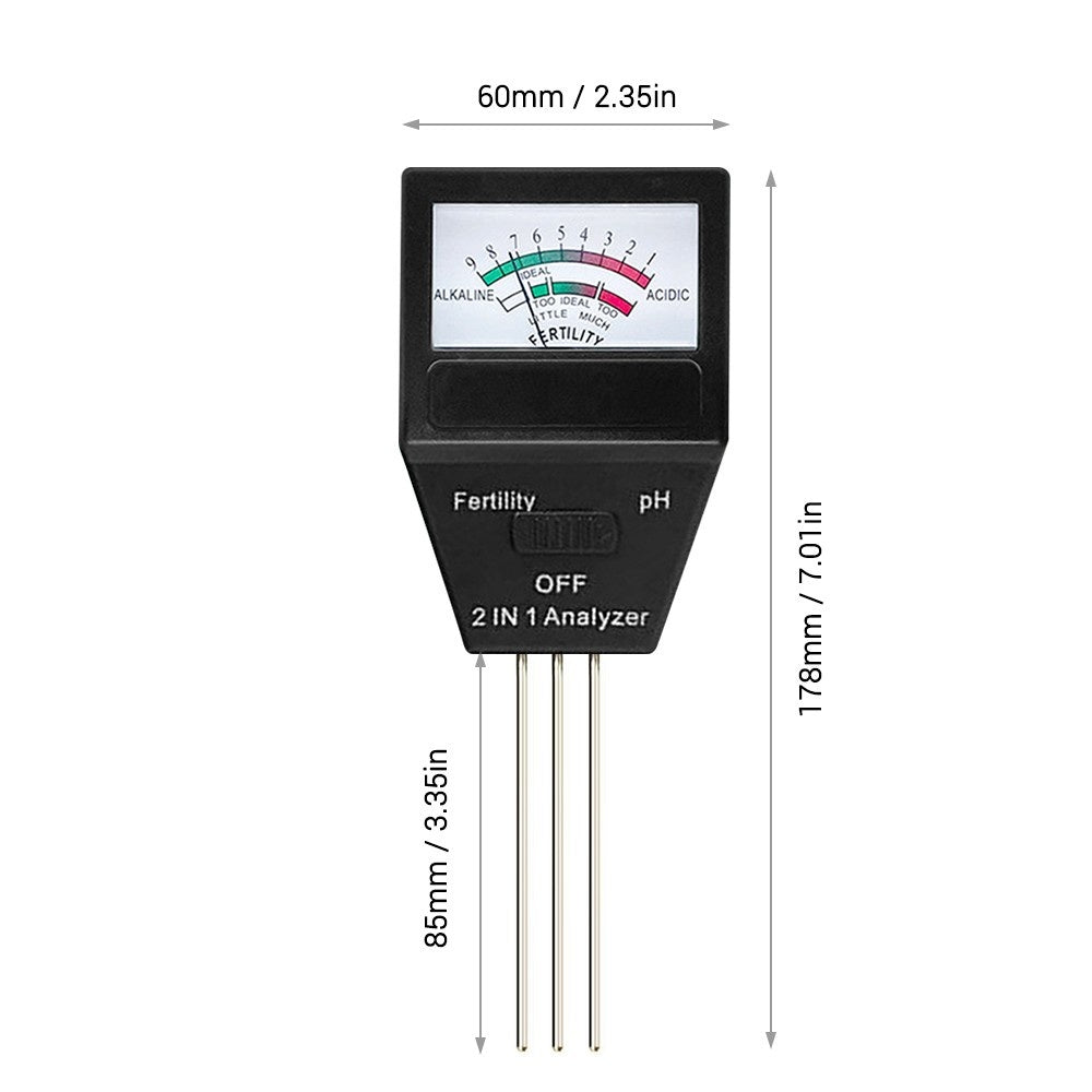Portable 2-in-1 Soil pH & Fertility Analyzer: Multifunction Tester for Garden, Lawn, Farm, Orchard & Greenhouse