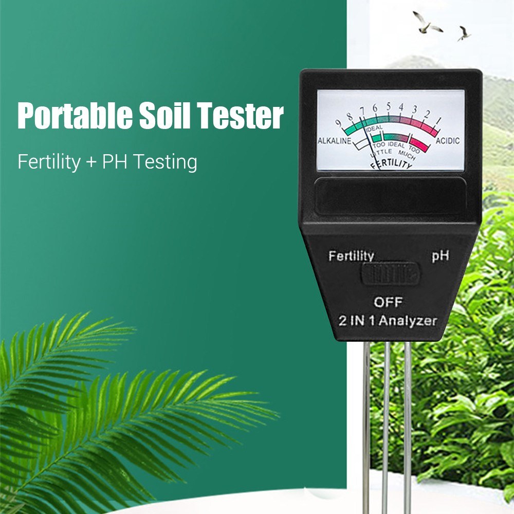 Portable 2-in-1 Soil pH & Fertility Analyzer: Multifunction Tester for Garden, Lawn, Farm, Orchard & Greenhouse
