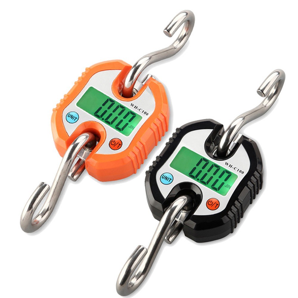 Portable Digital Hanging Scale 150kg/330lb with LCD Backlight & Steel Hook for Farm, Fishing, Hunting, Food Market & Outdoor Use