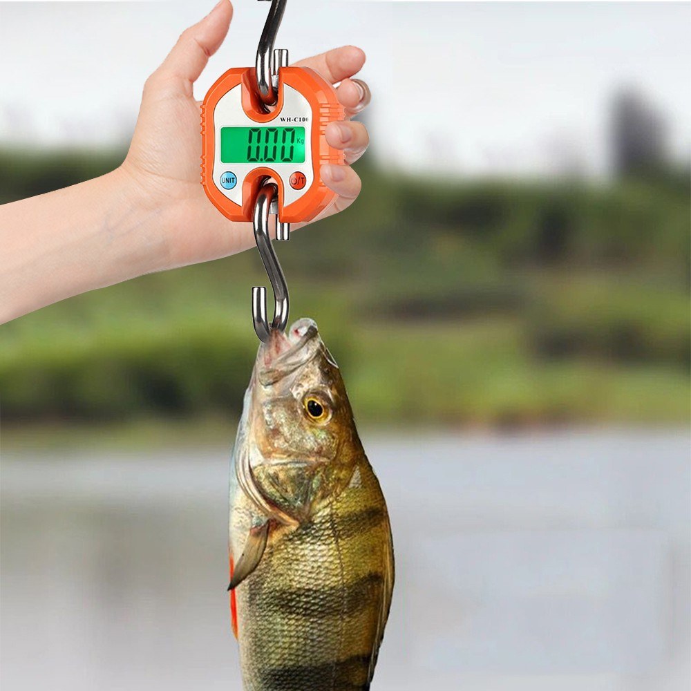 Portable Digital Hanging Scale 150kg/330lb with LCD Backlight & Steel Hook for Farm, Fishing, Hunting, Food Market & Outdoor Use