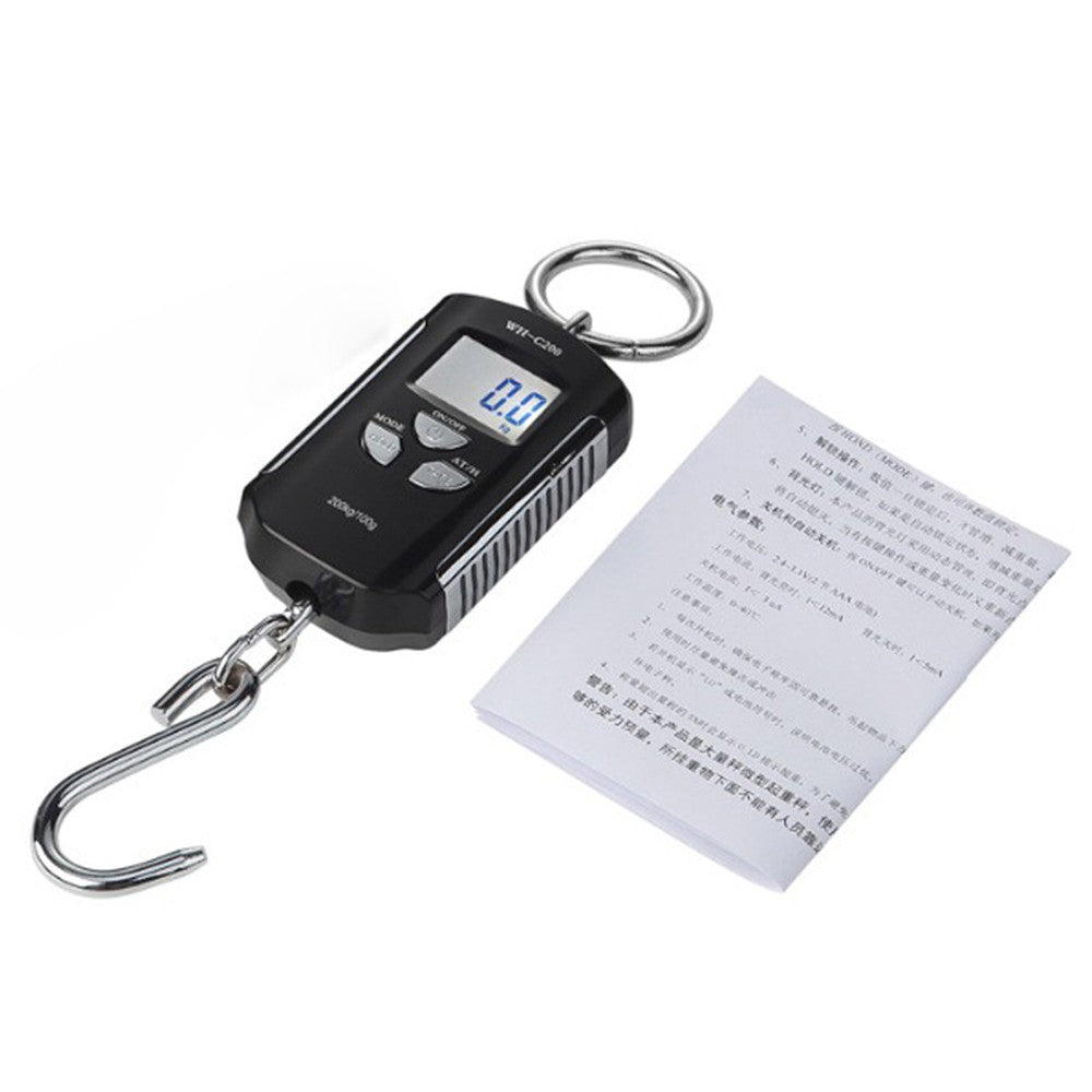 Portable Digital Hanging Scale 200kg/440lb LCD Backlight with Steel Hook for Farm, Fishing, Hunting, Food Market, Outdoor