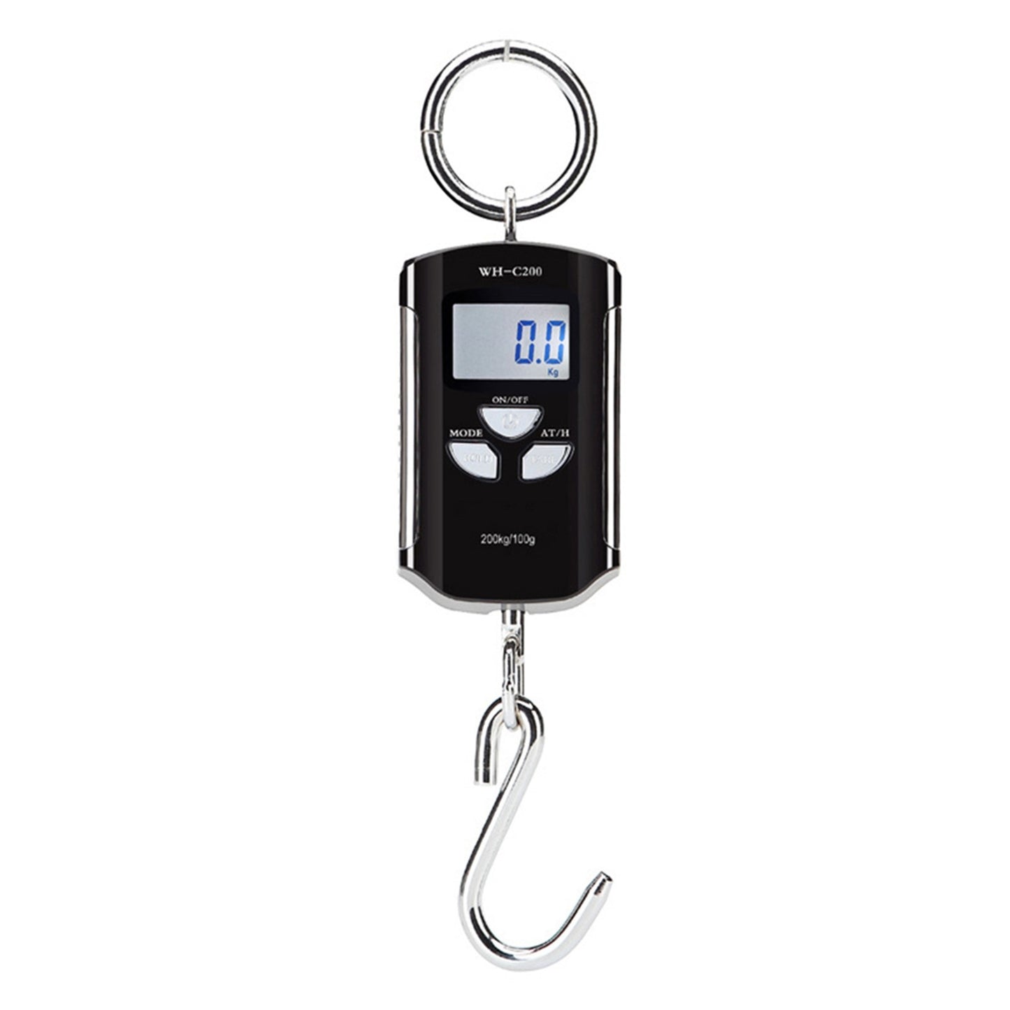 Portable Digital Hanging Scale 200kg/440lb LCD Backlight with Steel Hook for Farm, Fishing, Hunting, Food Market, Outdoor