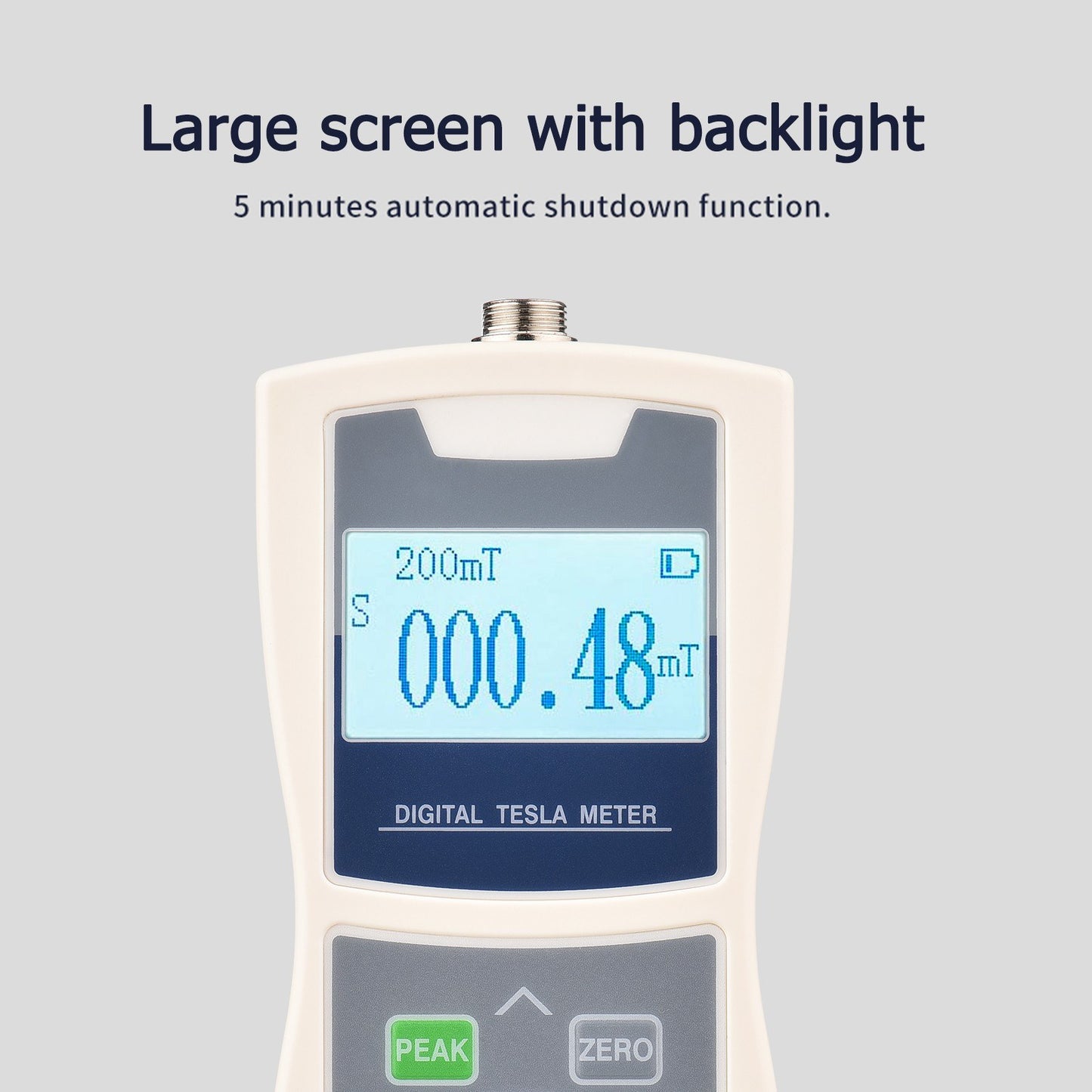 High-Accuracy Digital Tesla Gaussmeter with Auto Range (200mT/2000mT) & Radial Hall Probe in Plastic Box
