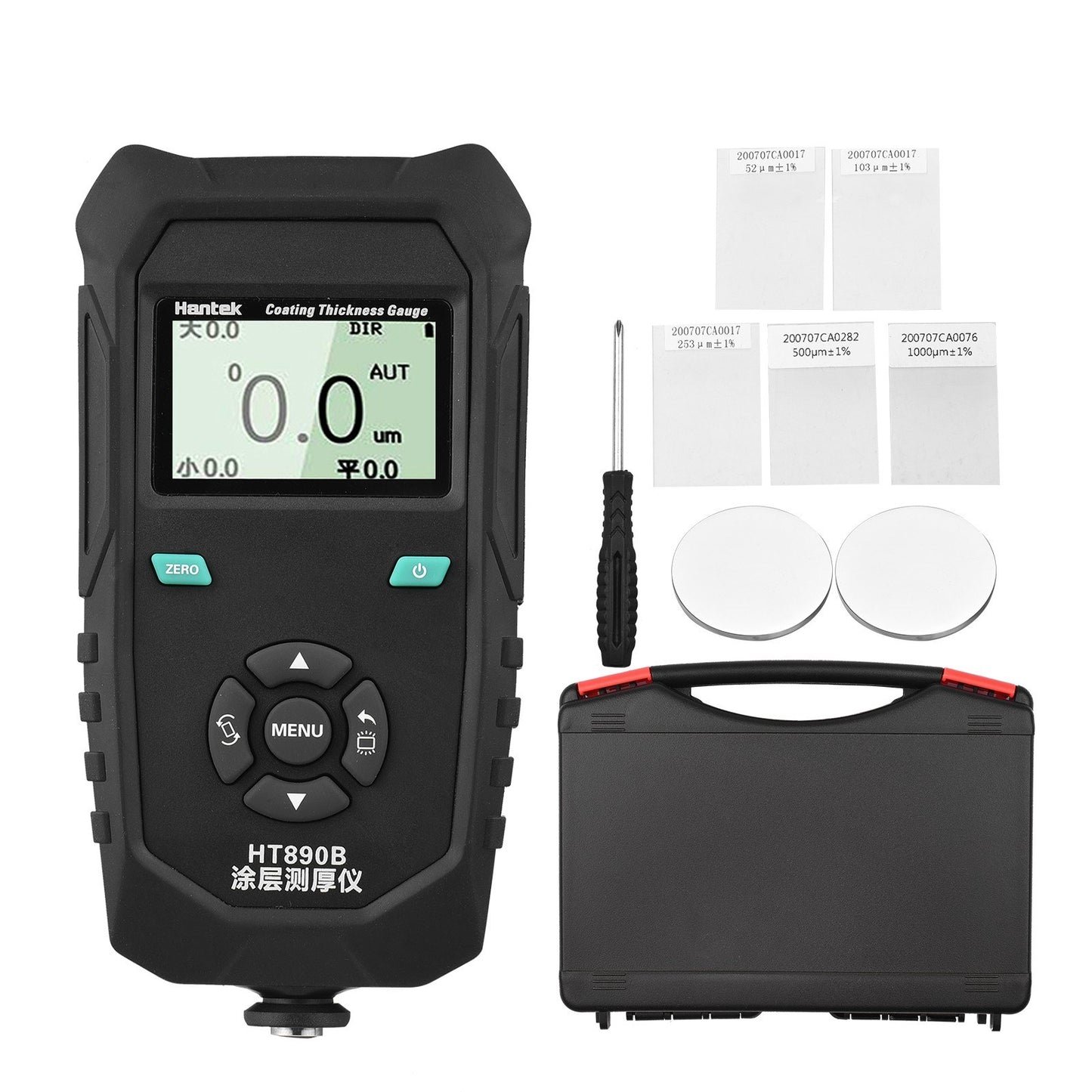Hantek HT890B Portable Paint Coating Thickness Gauge with Backlit LCD & Alarm for Automotive Use