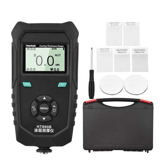 Hantek HT890B Portable Paint Coating Thickness Gauge with Backlit LCD & Alarm for Automotive Use