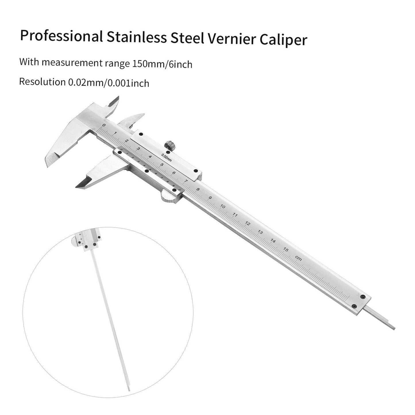 Stainless Steel Vernier Caliper 0-150mm Precision Measuring Tool