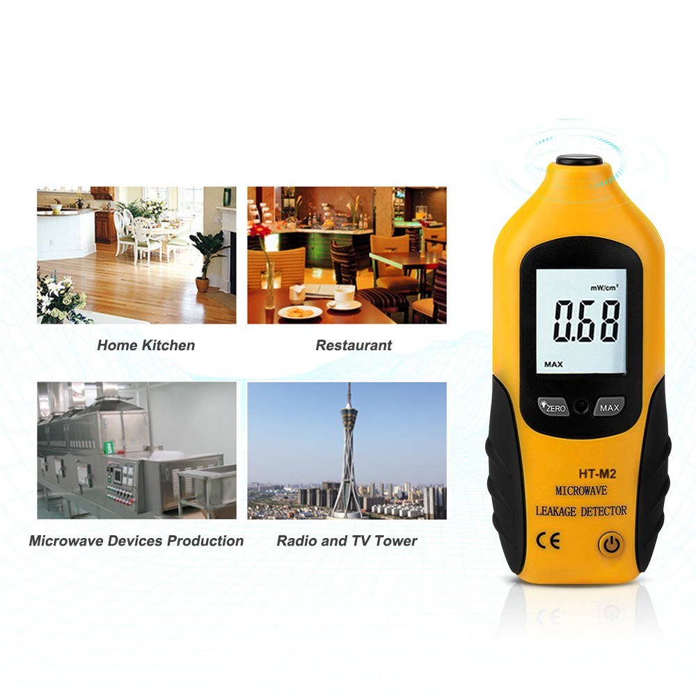 High-Precision Digital LCD Microwave Leakage Detector with Backlight, Portable 2450MHz Tester & Alarm, No Recalibration Needed