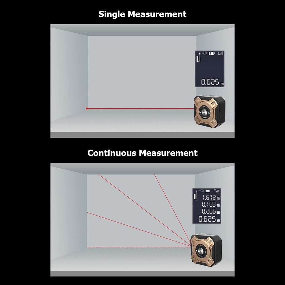 3-in-1 Rechargeable Laser Tape Measure - 16Ft Measuring Tape & 131Ft Digital Rangefinder