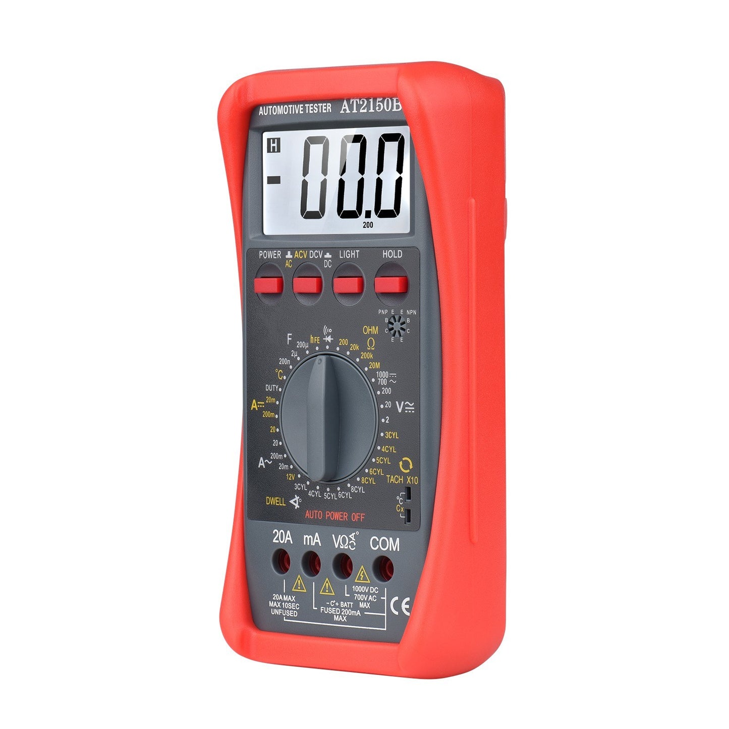 1999-Count Smart Digital Multimeter with LCD Backlight - Automotive AC/DC Voltage, Current, Resistance & Temperature Tester