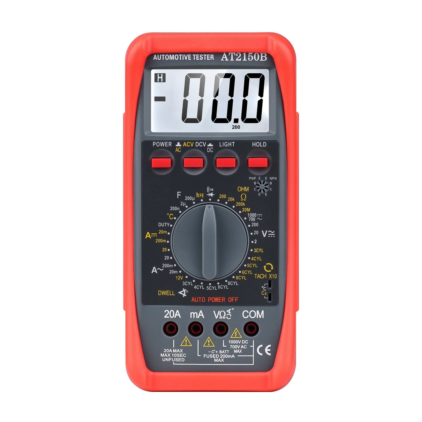 1999-Count Smart Digital Multimeter with LCD Backlight - Automotive AC/DC Voltage, Current, Resistance & Temperature Tester