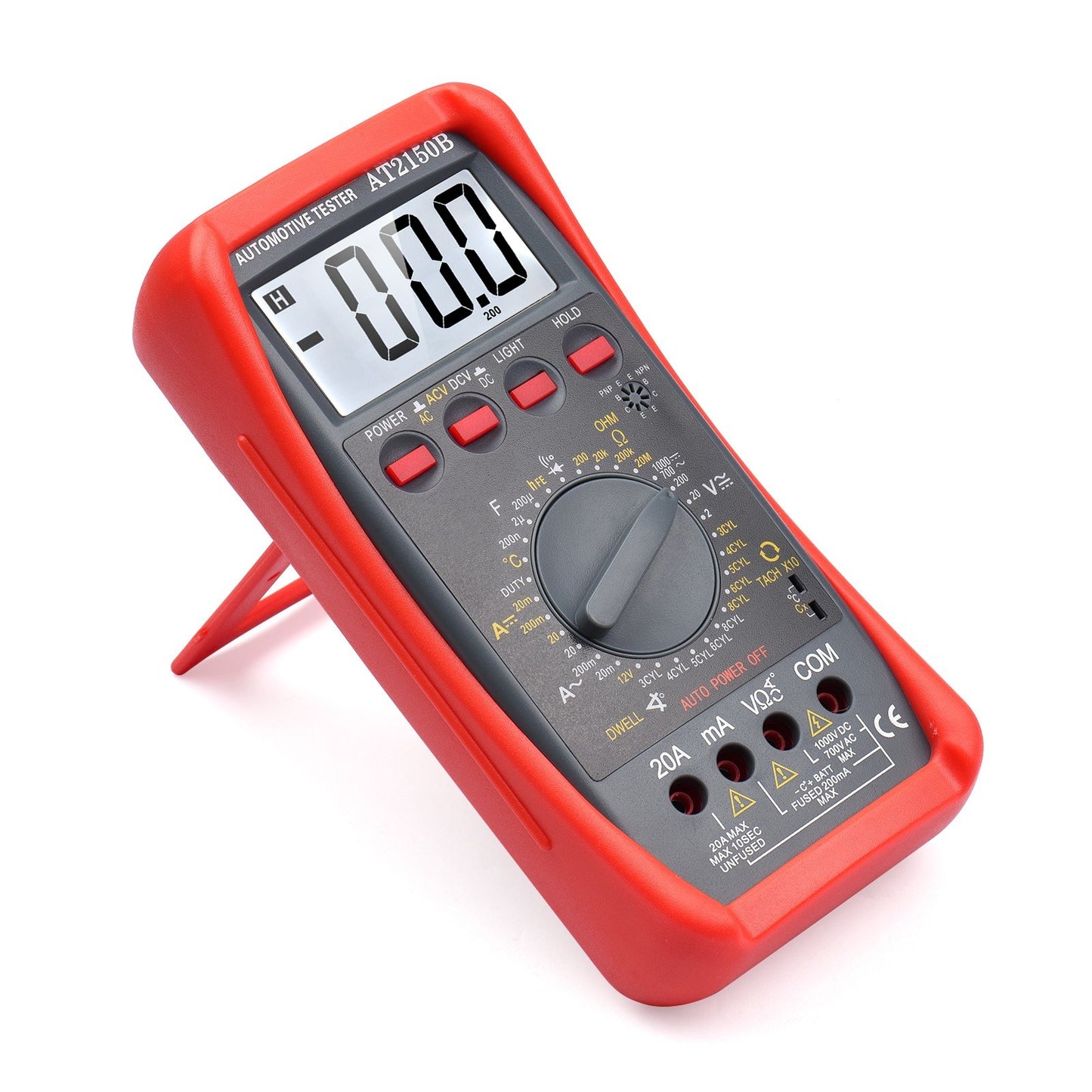 1999-Count Smart Digital Multimeter with LCD Backlight - Automotive AC/DC Voltage, Current, Resistance & Temperature Tester