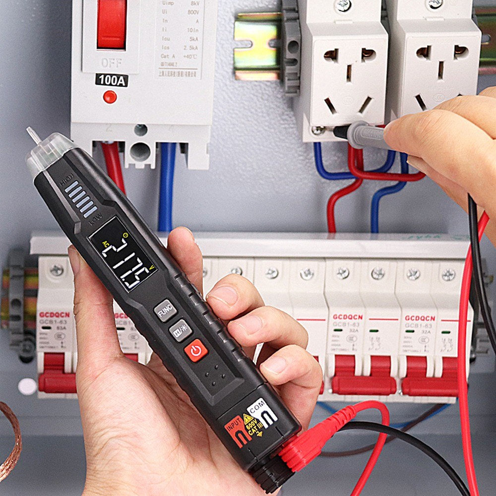 HABOTEST HT122 Pen Type Digital Multimeter - Smart Handheld True RMS LCD, 4000 Counts, NCV