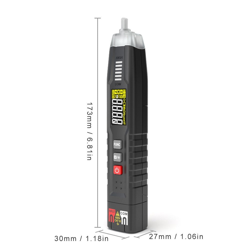 HABOTEST HT122 Pen Type Digital Multimeter - Smart Handheld True RMS LCD, 4000 Counts, NCV