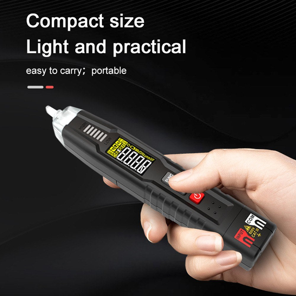 HABOTEST HT122 Pen Type Digital Multimeter - Smart Handheld True RMS LCD, 4000 Counts, NCV
