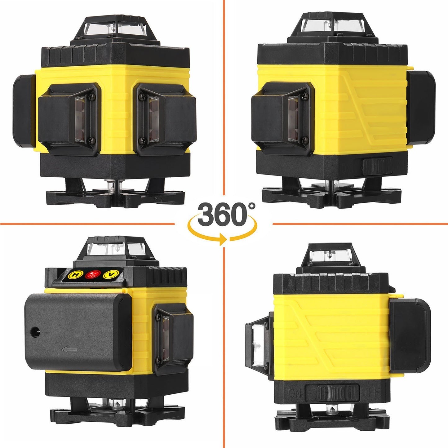 16-Line Multifunction Laser Level Tool with 3° Self-Leveling, Vertical & Horizontal Lines