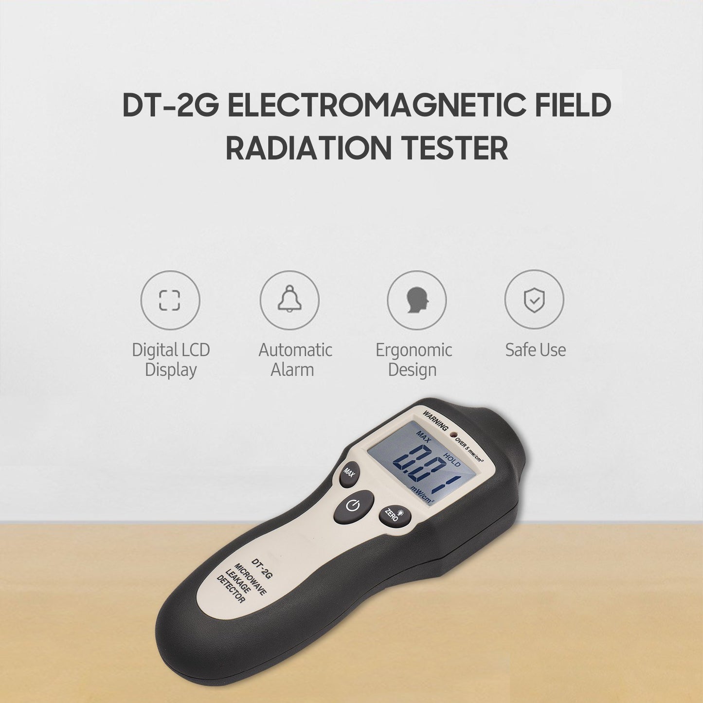 DT-2G High Precision Handheld Microwave Leakage Detector with Digital LCD Display and Auto Alarm