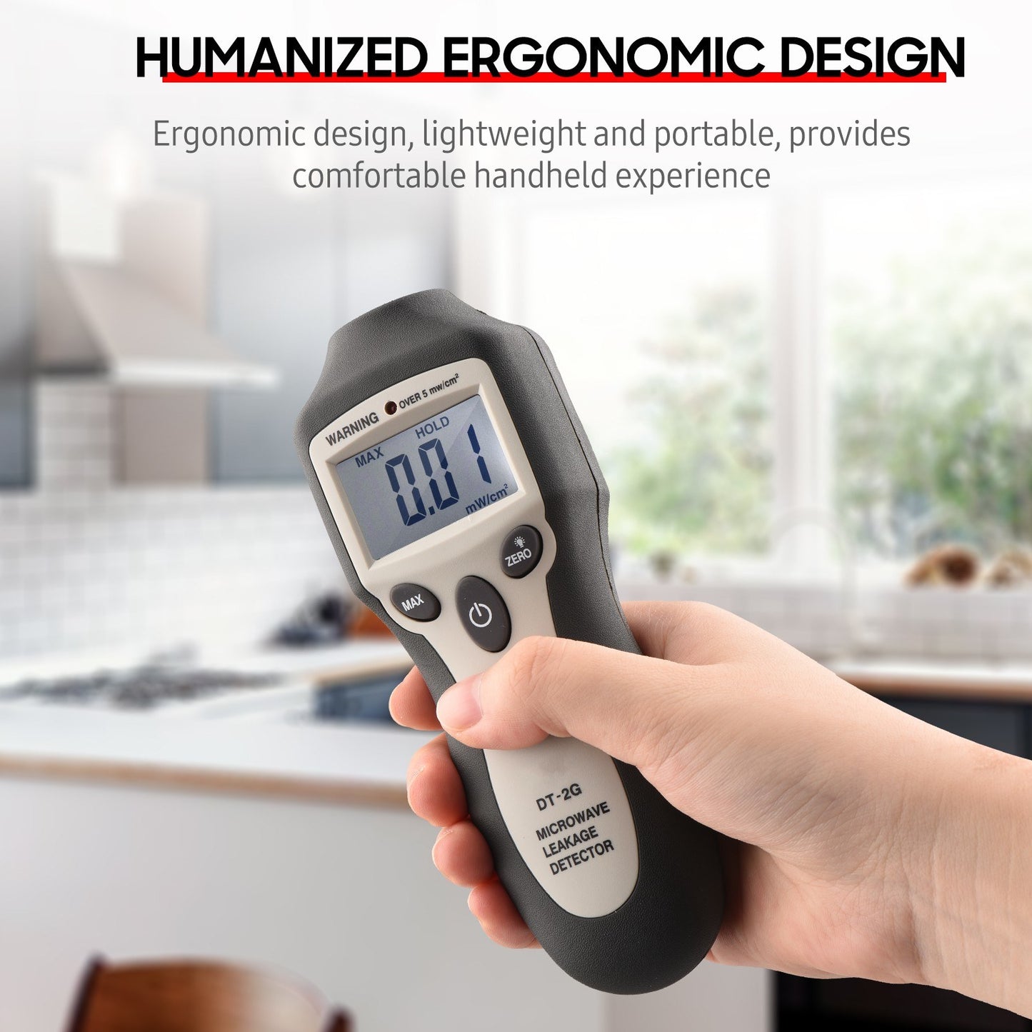 DT-2G High Precision Handheld Microwave Leakage Detector with Digital LCD Display and Auto Alarm
