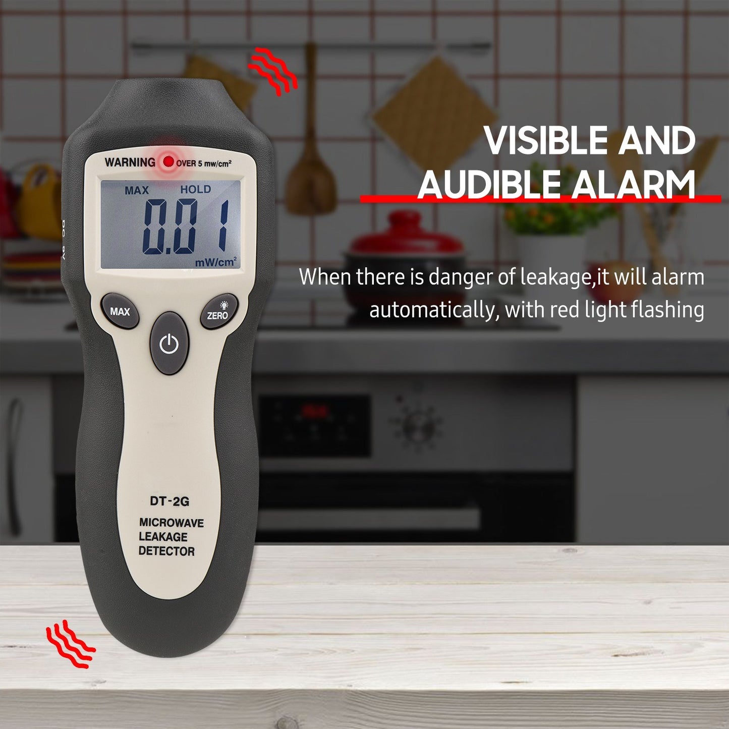 DT-2G High Precision Handheld Microwave Leakage Detector with Digital LCD Display and Auto Alarm