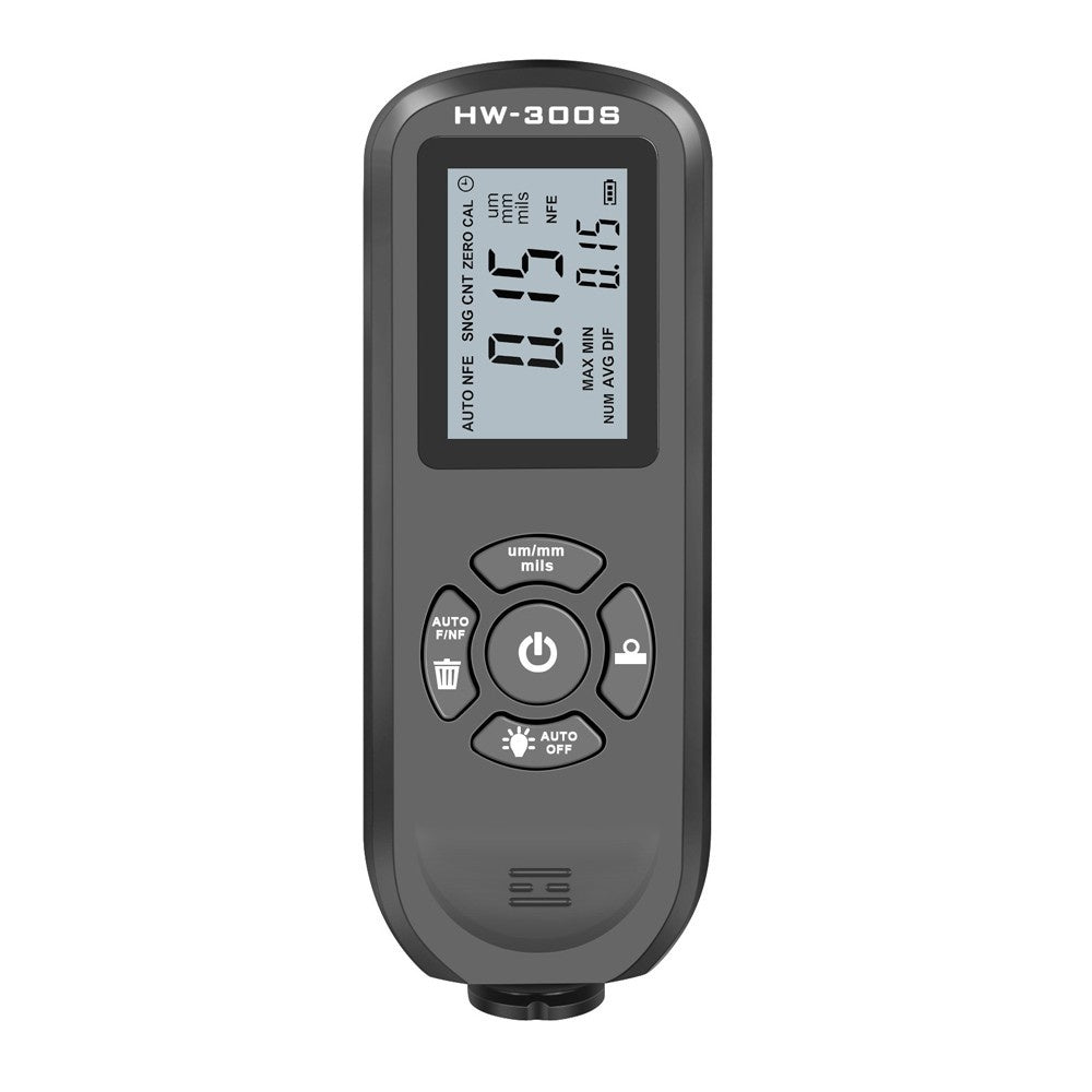 HW-300S Digital Coating Thickness Gauge - High Accuracy Paint Film Tester with LCD Backlight