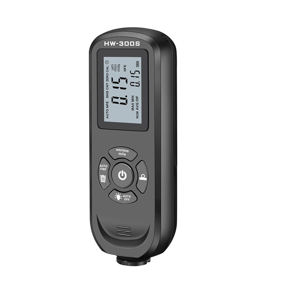 HW-300S Digital Coating Thickness Gauge - High Accuracy Paint Film Tester with LCD Backlight