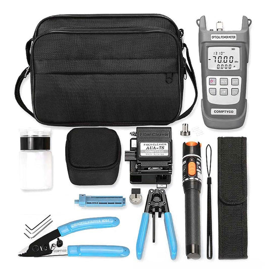 FTTH Multifunction Fiber Optic Tool Kit: Fiber Splicer, Optical Power Meter, Wire Pliers & Fiber Cleaver