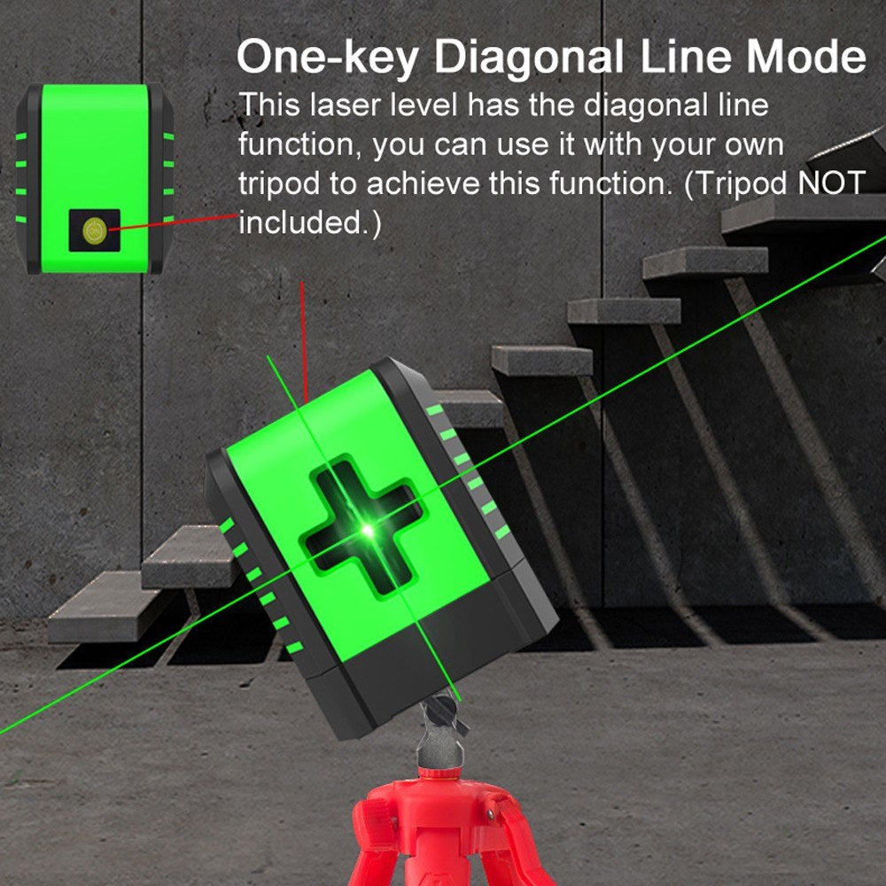 Compact 2-Line Self-Leveling Laser Tool for Household Tile, Flooring, and Installation Projects