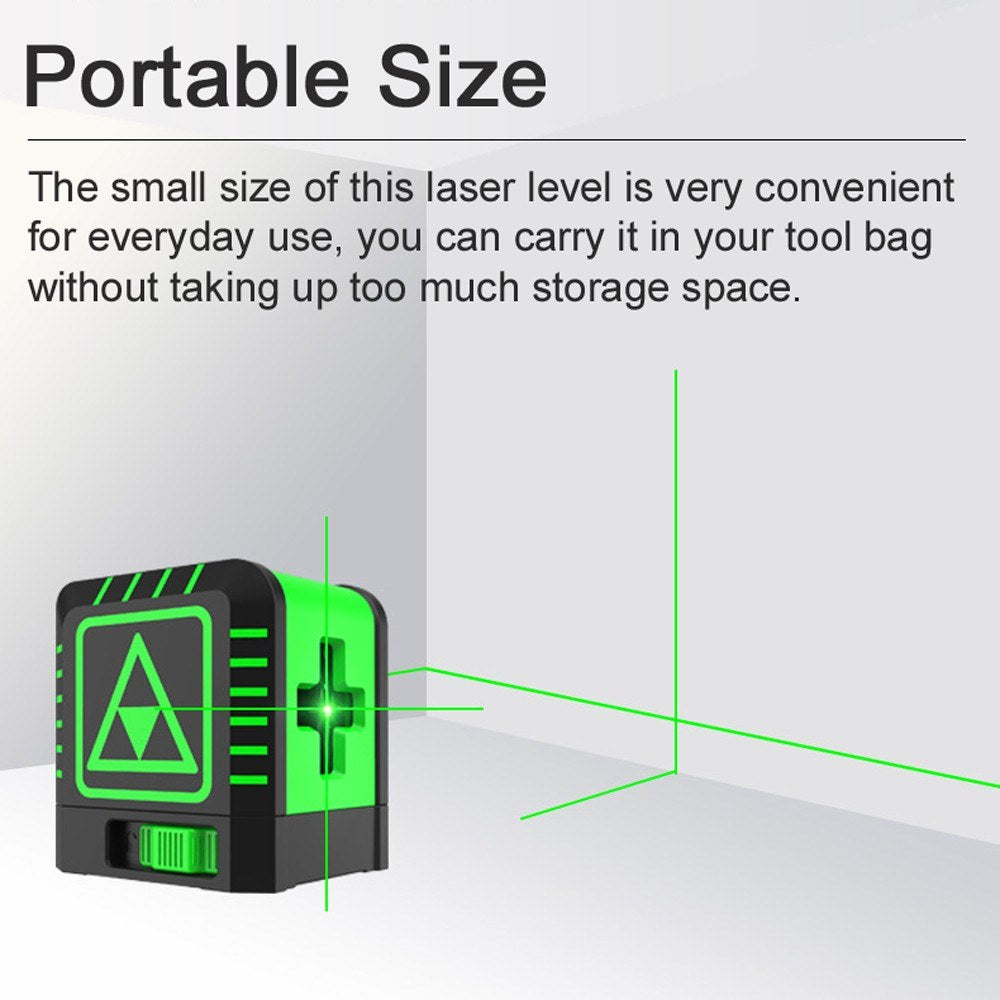 Compact 2-Line Self-Leveling Laser Tool for Household Tile, Flooring, and Installation Projects