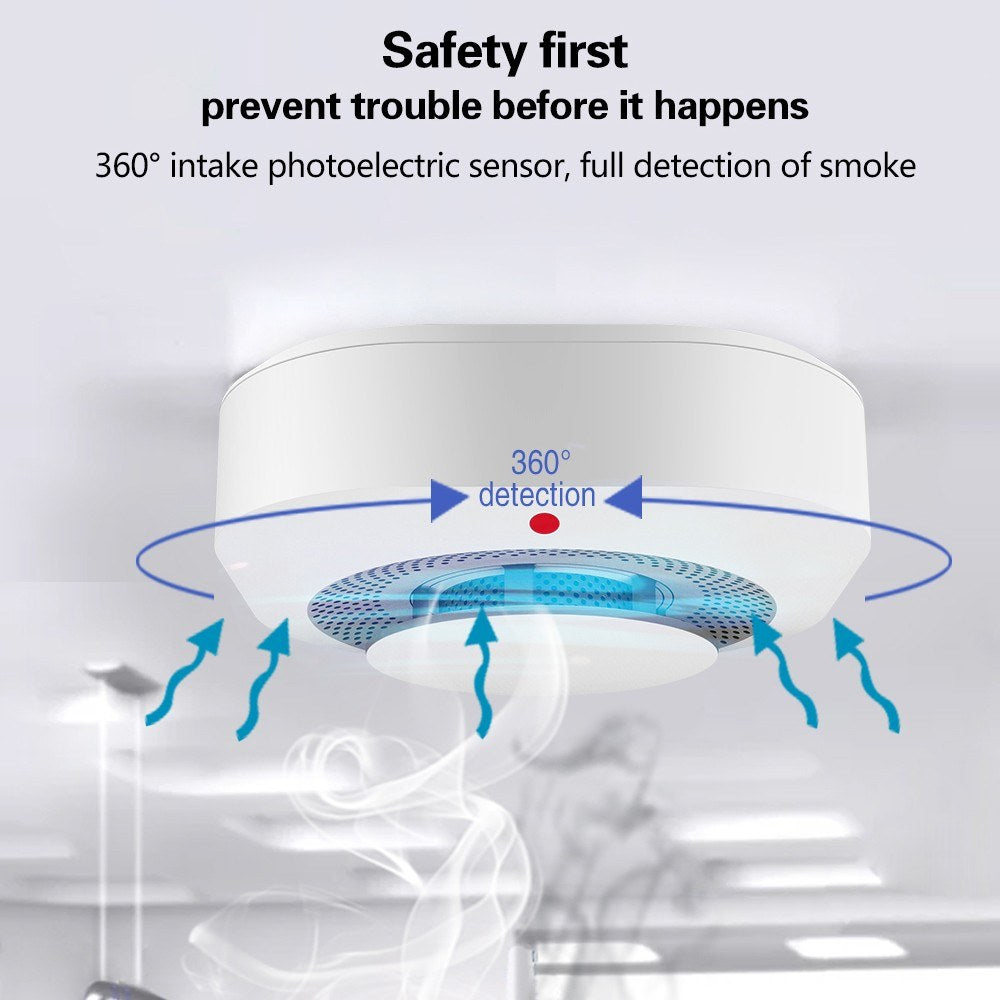 Smart WiFi Smoke Alarm with Mobile App Alerts: Kitchen, Bedroom, Warehouse - Alexa Compatible