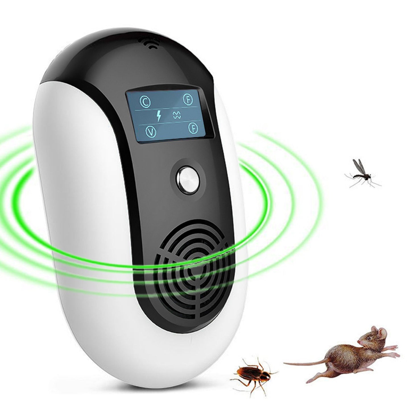Portable Ultrasonic Pest Repellent with Variable Frequency and Flashing Light for Mosquito, Rat, Mouse, Bat, Cockroach, Fly, Ant, Gecko, Spider Control