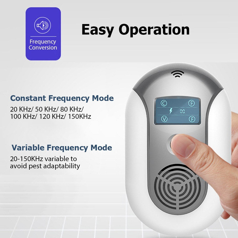 Portable Ultrasonic Pest Repellent with Variable Frequency and Flashing Light for Mosquito, Rat, Mouse, Bat, Cockroach, Fly, Ant, Gecko, Spider Control