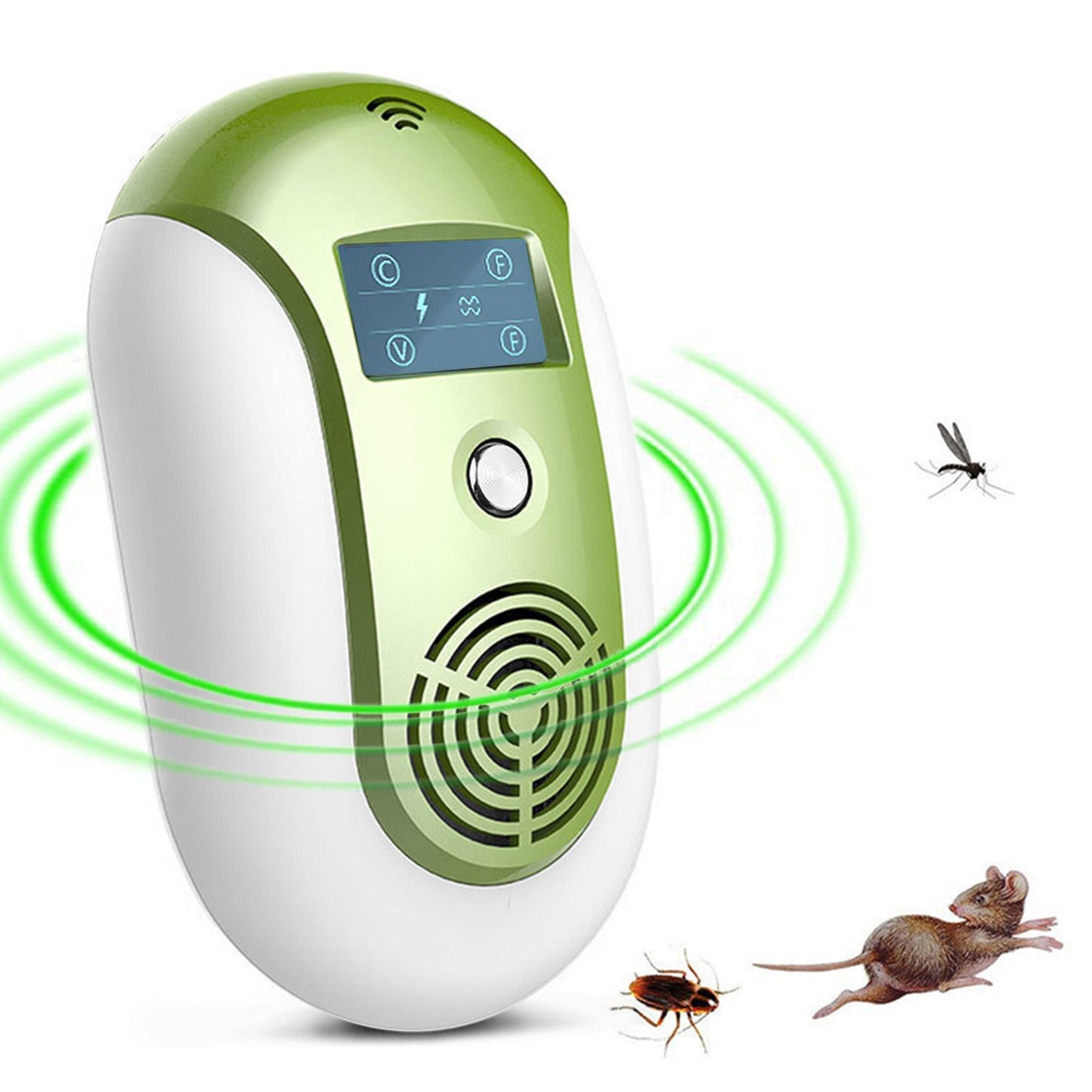 Portable Ultrasonic Pest Repellent with Variable Frequency and Flashing Light for Mosquito, Rat, Mouse, Bat, Cockroach, Fly, Ant, Gecko, Spider Control