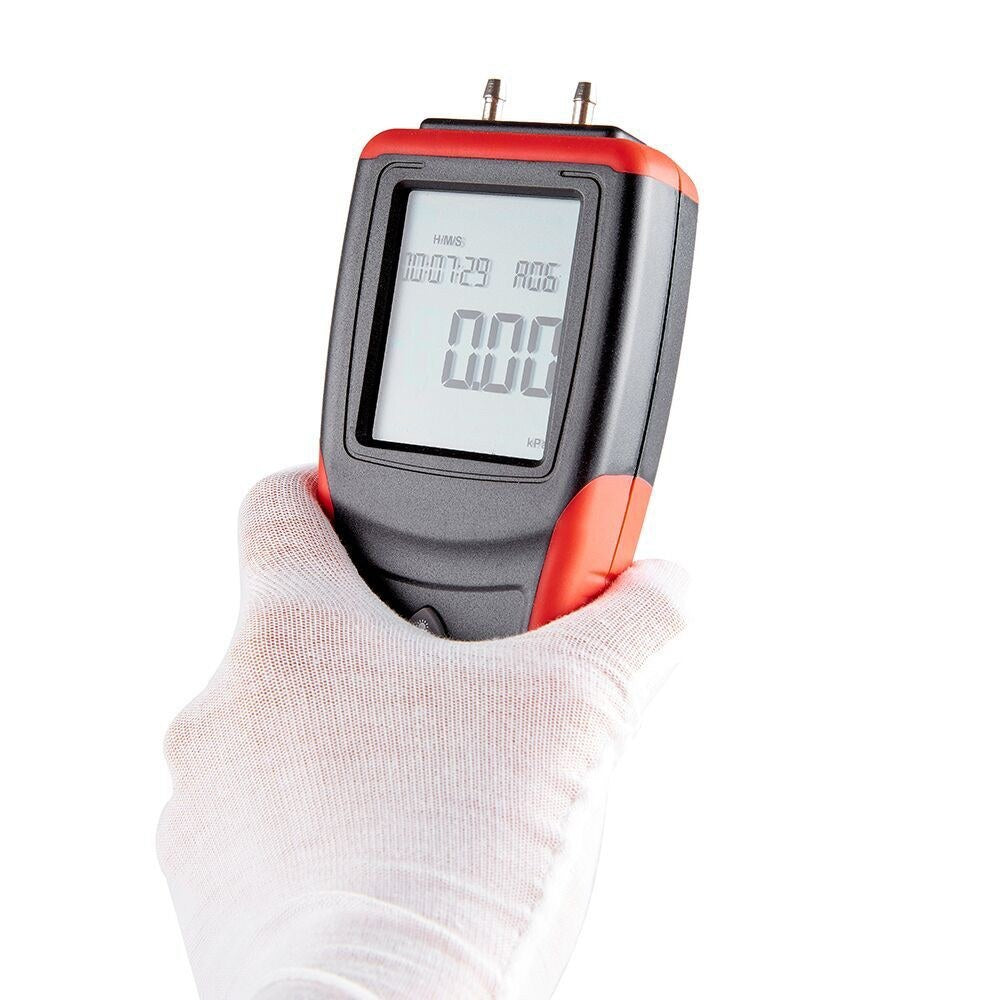 High-Precision Digital Manometer 2.4 LCD | Dual-Port ±2Psi Air Pressure Gauge with 12 Units