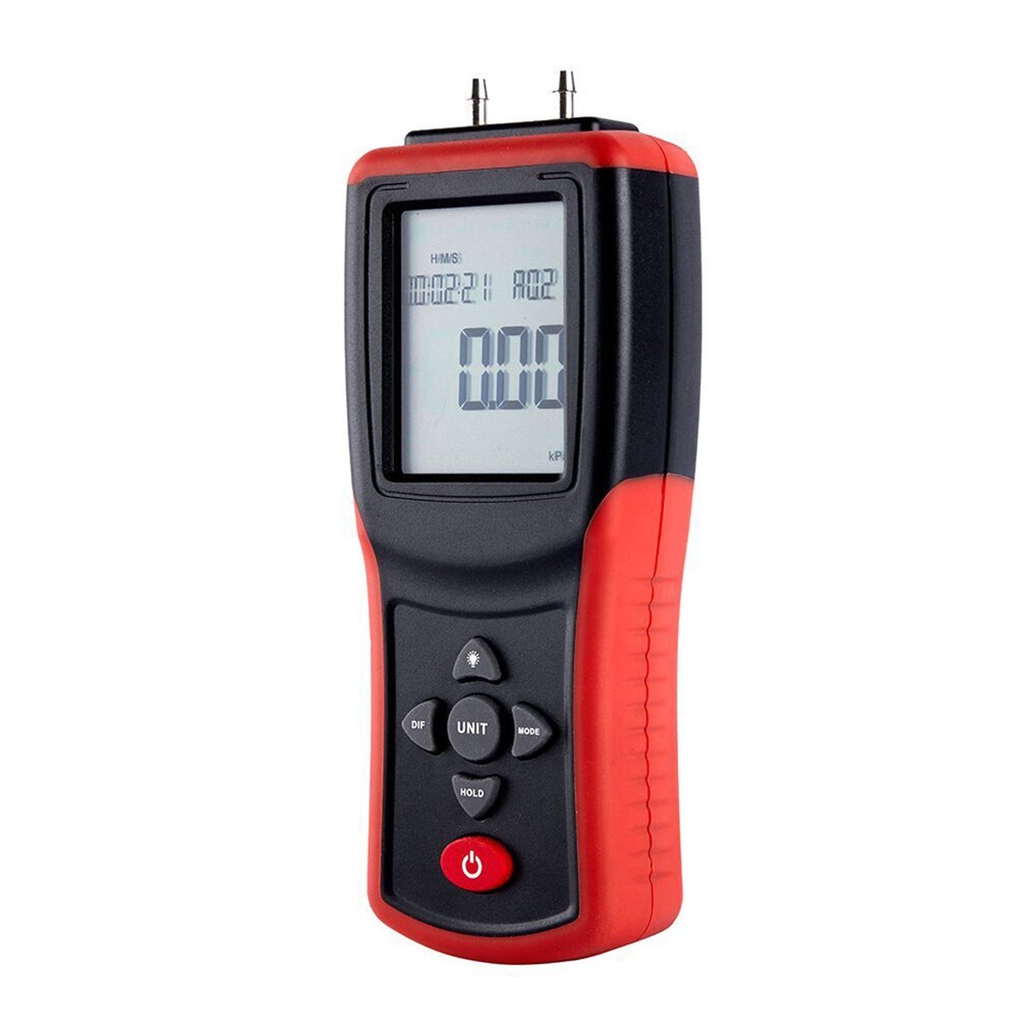 High-Precision Digital Manometer 2.4 LCD | Dual-Port ±2Psi Air Pressure Gauge with 12 Units