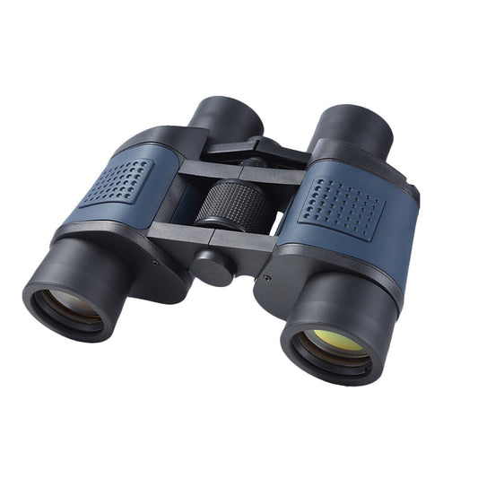 80x80 BAK4 Prism Waterproof Binoculars with Compass & Lanyard - Low Light Night Vision for Bird Watching & Concerts