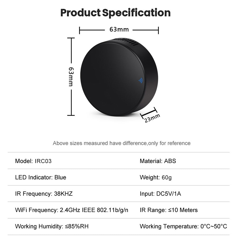 All-in-One Tuya WiFi IR Remote - Universal Infrared Controller, Alexa & Google Home Compatible