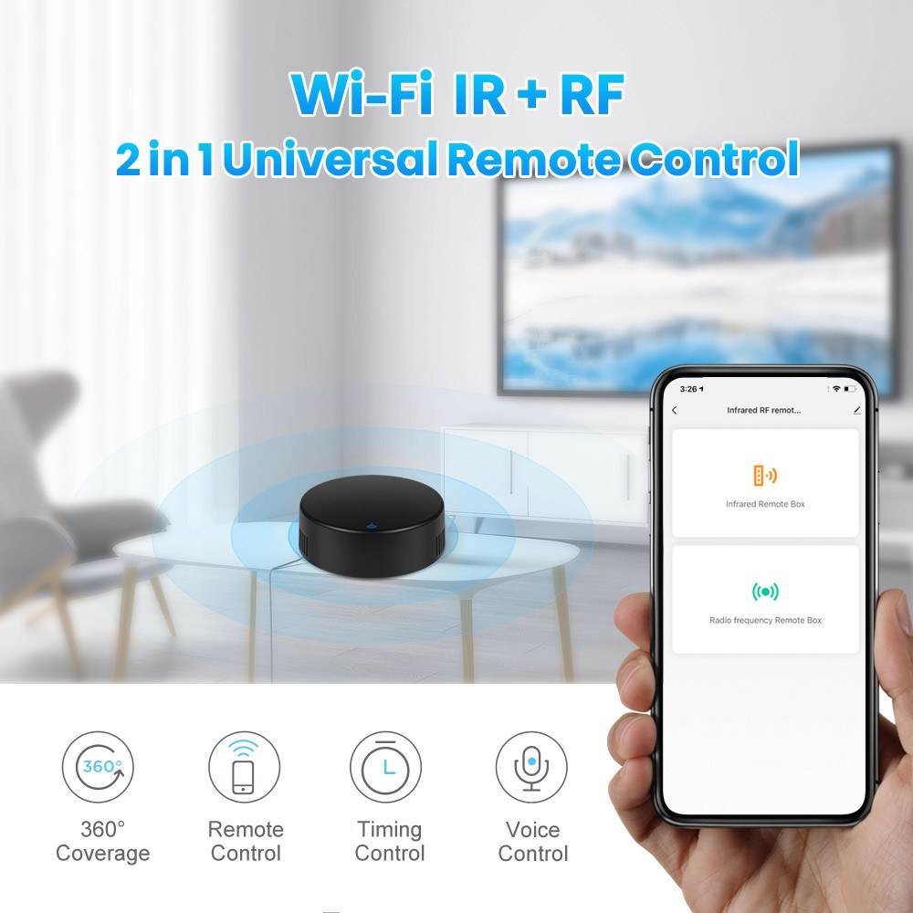 All-in-One Tuya WiFi IR Remote - Universal Infrared Controller, Alexa & Google Home Compatible