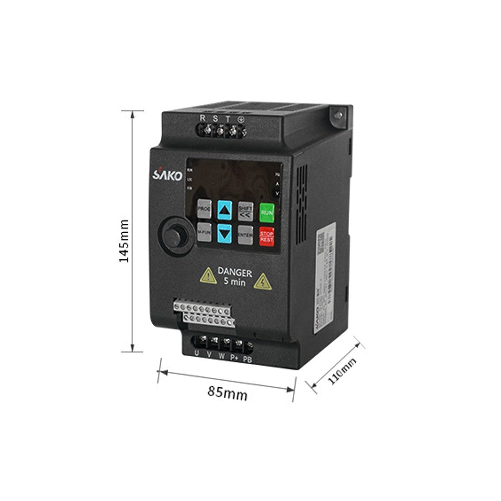 AC220V Single Phase Vector Inverter VFD 0.75KW for Stepless Motor Speed Control