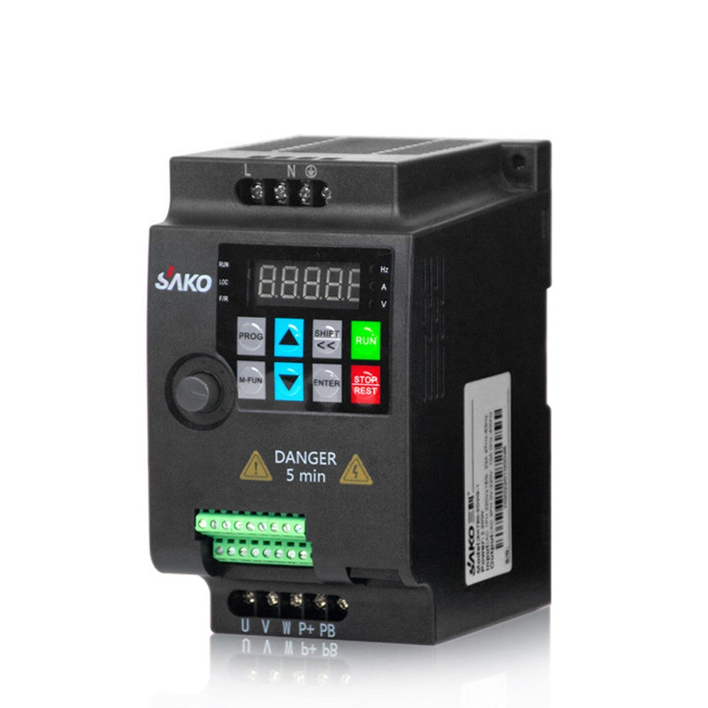 AC220V Single Phase Vector Inverter VFD 0.75KW for Stepless Motor Speed Control