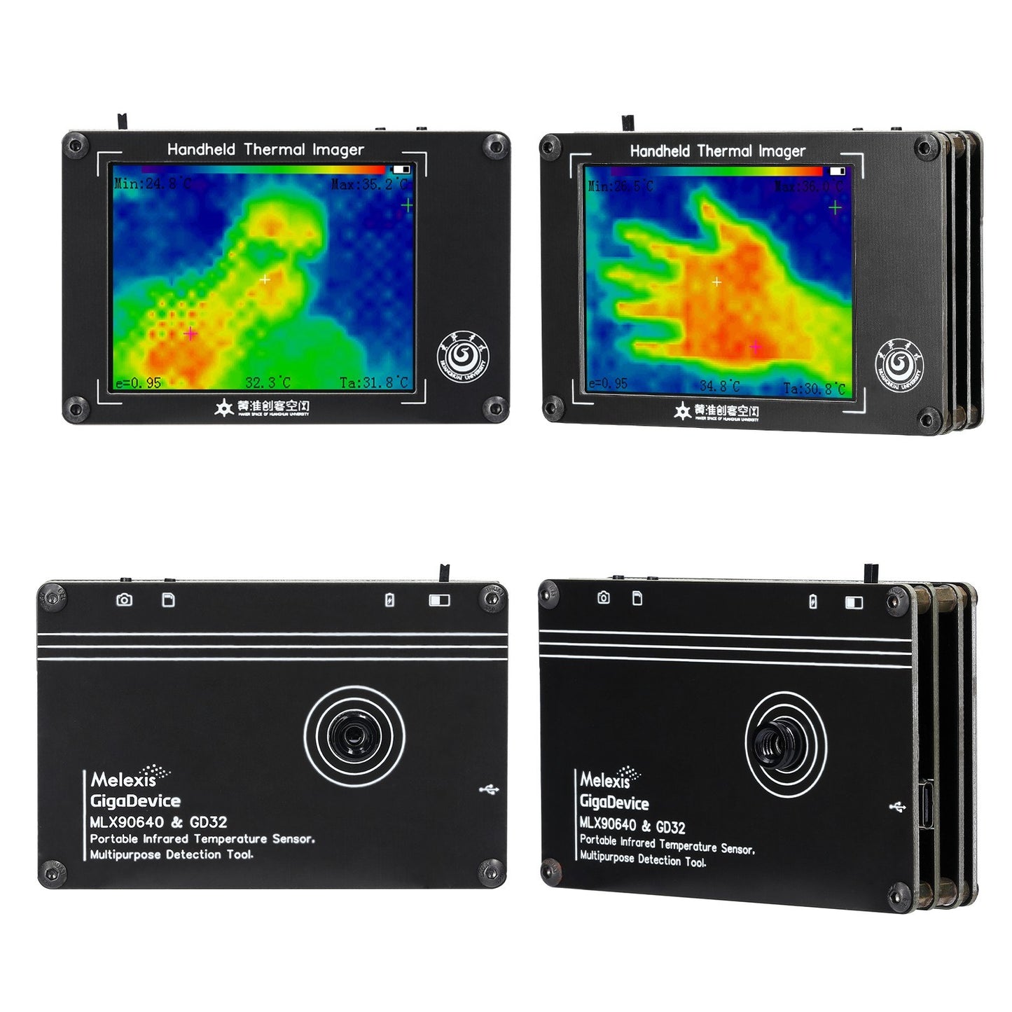 Portable Infrared Thermal Imaging Camera -40~300℃, 3.4 Inch LCD Display, Handheld Digital Thermal Imager with Temperature Sensors