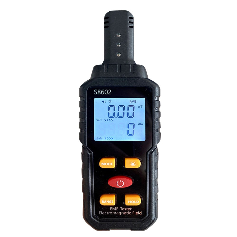 3-in-1 Digital Radiation Dosimeter: Electric & Magnetic Field, Temperature Detector with Sound & Light Alarm, LCD Backlit Display
