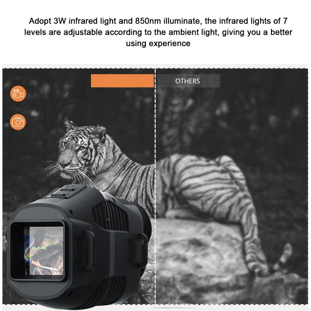 1080P Portable Monocular Infrared Night Vision Device - Day & Night Use, Photo/Video Capture, 5X Zoom, 300M Viewing for Hunting & Boating