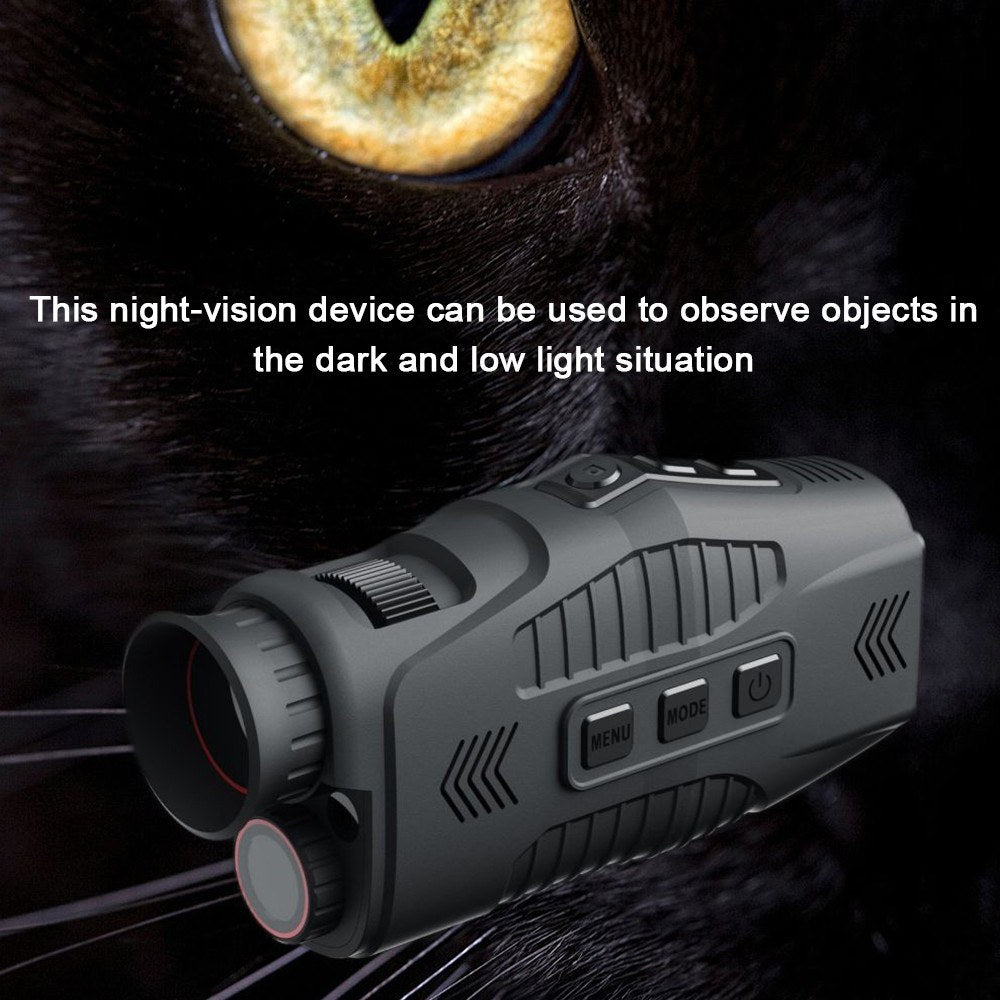 1080P Portable Monocular Infrared Night Vision Device - Day & Night Use, Photo/Video Capture, 5X Zoom, 300M Viewing for Hunting & Boating