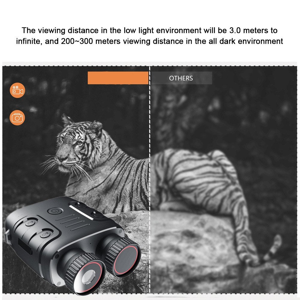 1080P Night Vision Binoculars with 10X Digital Zoom, 300M Full Dark Viewing for Day/Night Use - Photo & Video Capture for Outdoor Hunting & Boating