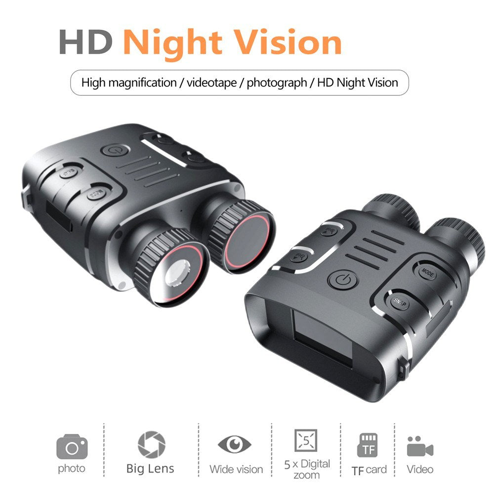 1080P Night Vision Binoculars with 10X Digital Zoom, 300M Full Dark Viewing for Day/Night Use - Photo & Video Capture for Outdoor Hunting & Boating
