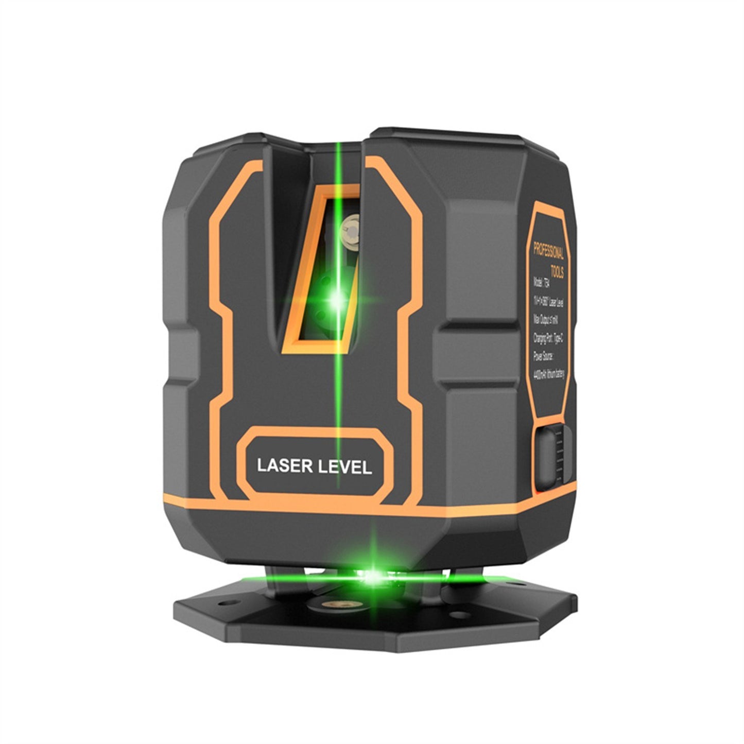 Rechargeable Cross Line Laser Level with Bracket, 360° Horizontal & 120° Vertical, Green Beam 5-Line Marker, 4 Modes, 30M/98FT Range, Self-Leveling and Dimmable