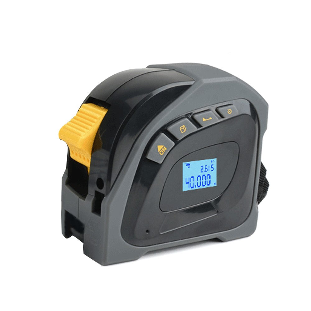 2in1 Laser Rangefinder & 5m Tape Measure with LCD Backlit Display - Building Measurement & Surveying Tool