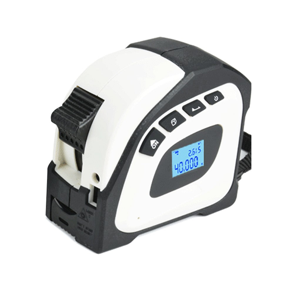 2in1 Laser Rangefinder & 5m Tape Measure with LCD Backlit Display - Building Measurement & Surveying Tool