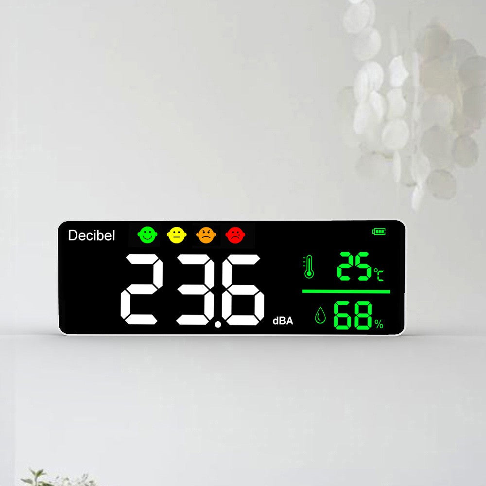 3-in-1 Digital Decibel Meter: Noise, Temperature, & Humidity Tester - Indoor Wall-Mounted Large Screen Detector