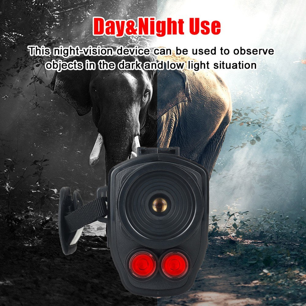 300M Infrared Night Vision Monocular: 5X Zoom, Day/Night Use, Photo/Video Playback for Hunting & Boating